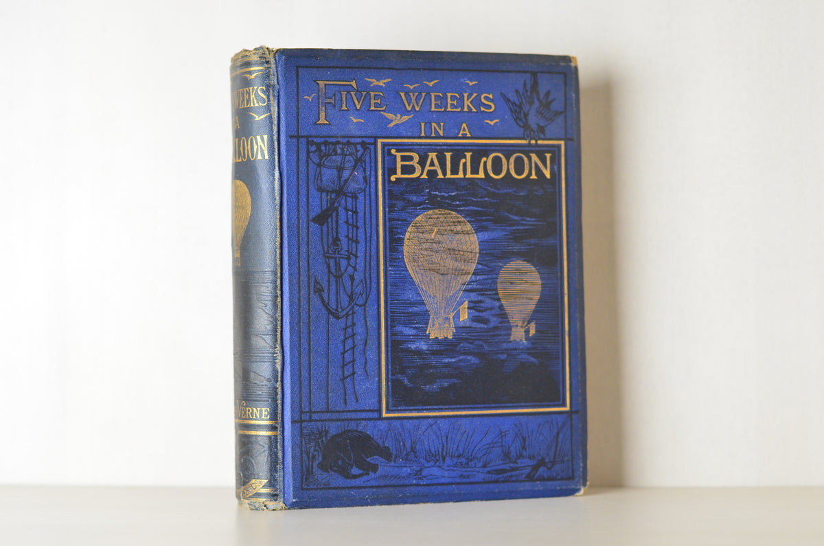 Early Edition Five Weeks in a Balloon by Jules Verne 1875
