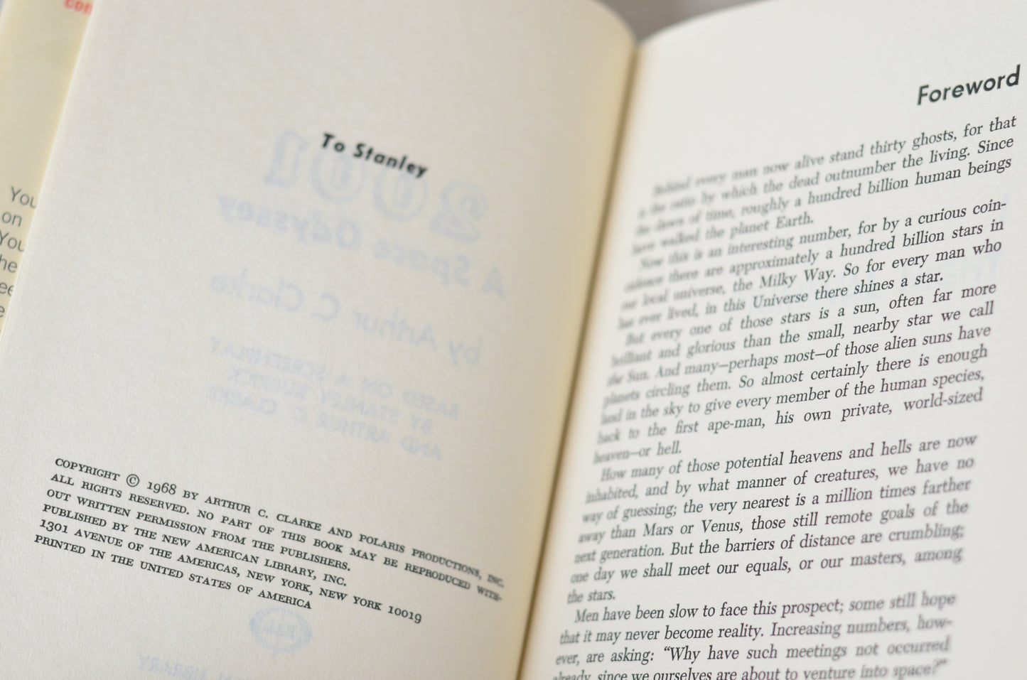 Book Club Edition 2001: A Space Odyssey by Arthur C. Clarke 1968