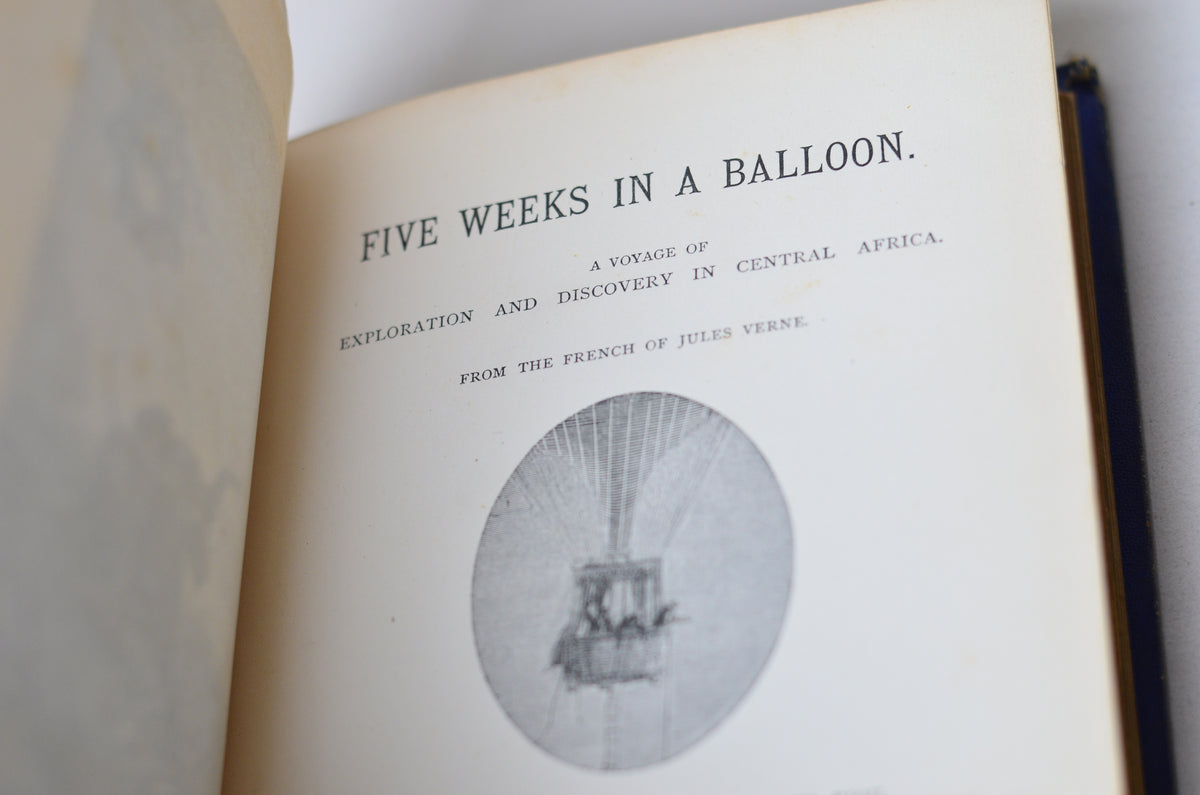 Early Edition Five Weeks in a Balloon by Jules Verne 1875