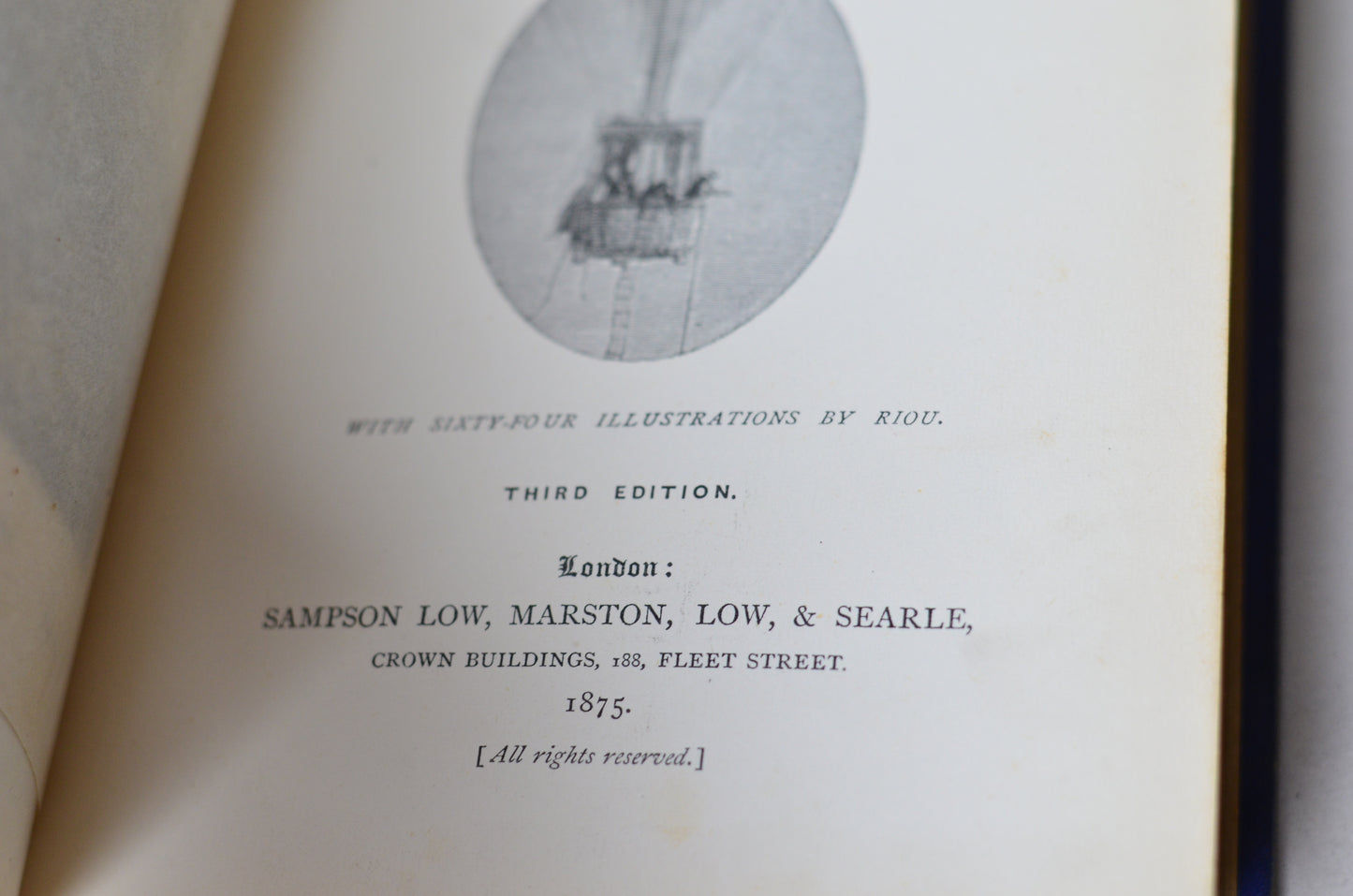 Early Edition Five Weeks in a Balloon by Jules Verne 1875