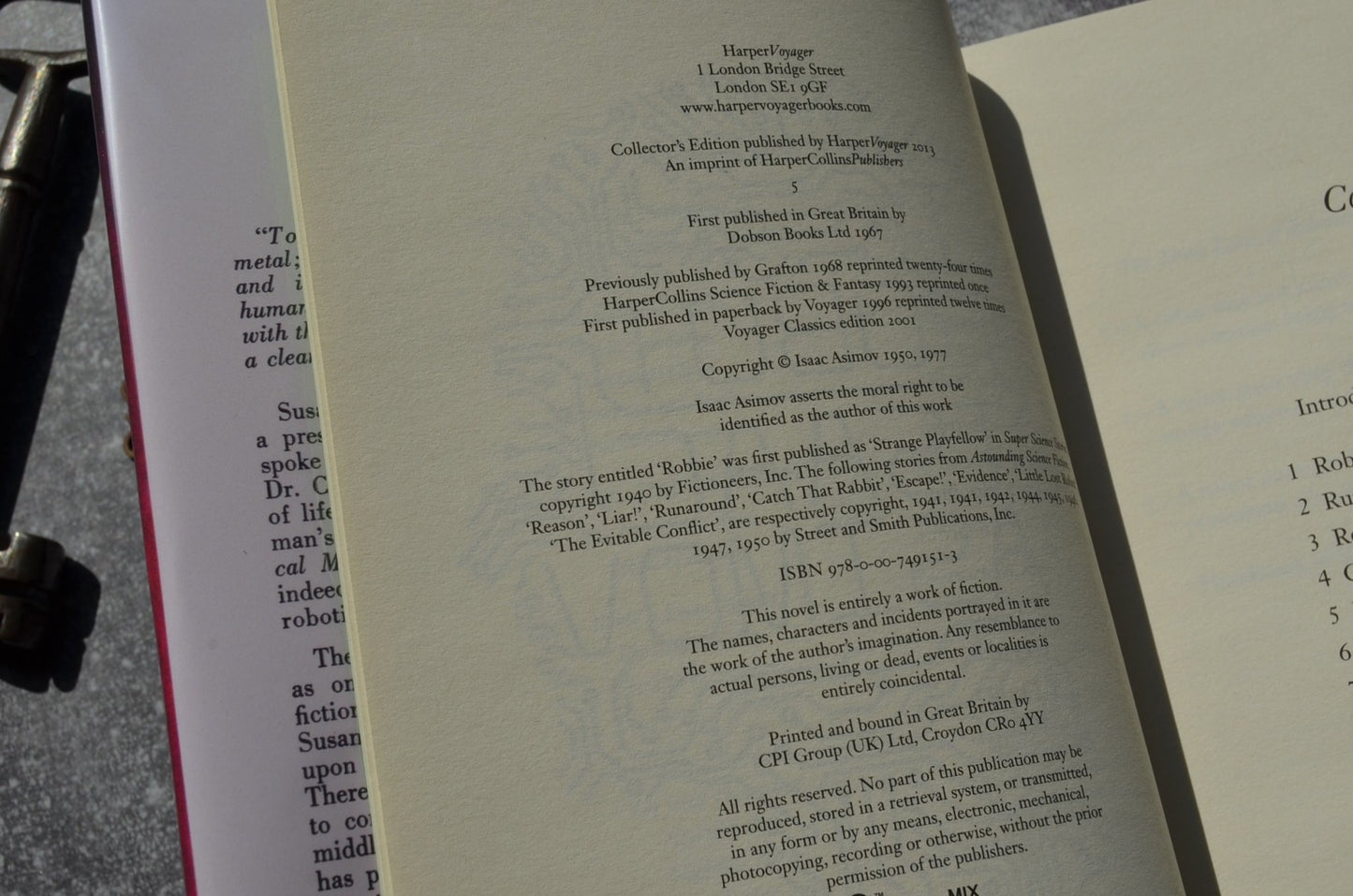 New Edition of I, Robot by Isaac Asimov in a Facsimile First Edition Dust Jacket